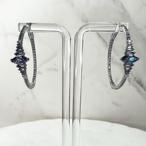Bomb Party December Hoop Earrings A Lifetime In Love Tanzanite RBP8492 NWT